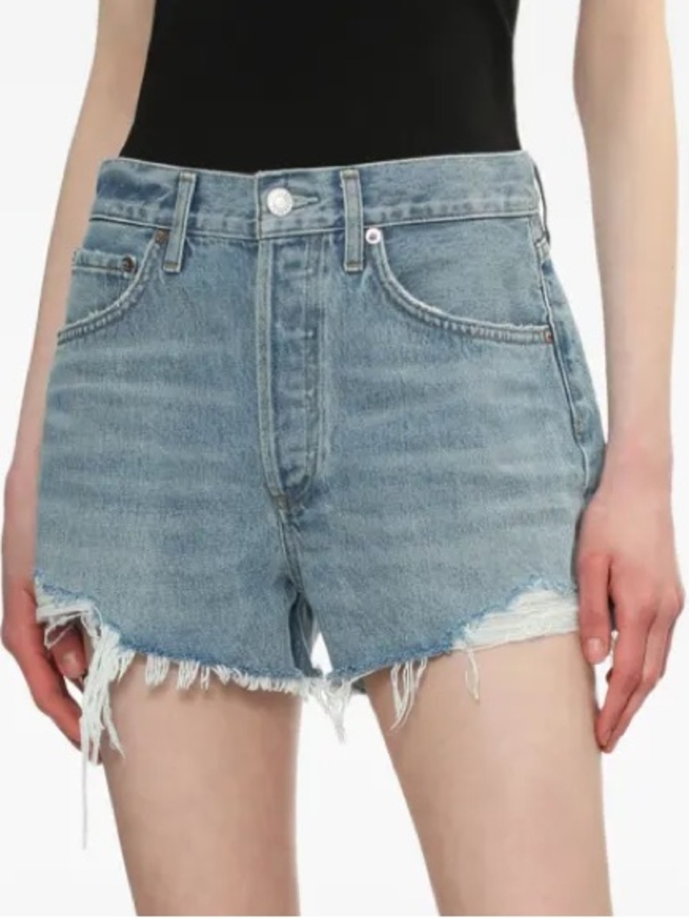 AGOLDE 90’s Denim Cut Off Shorts Distressed High Rise Grunge Blue Size 26